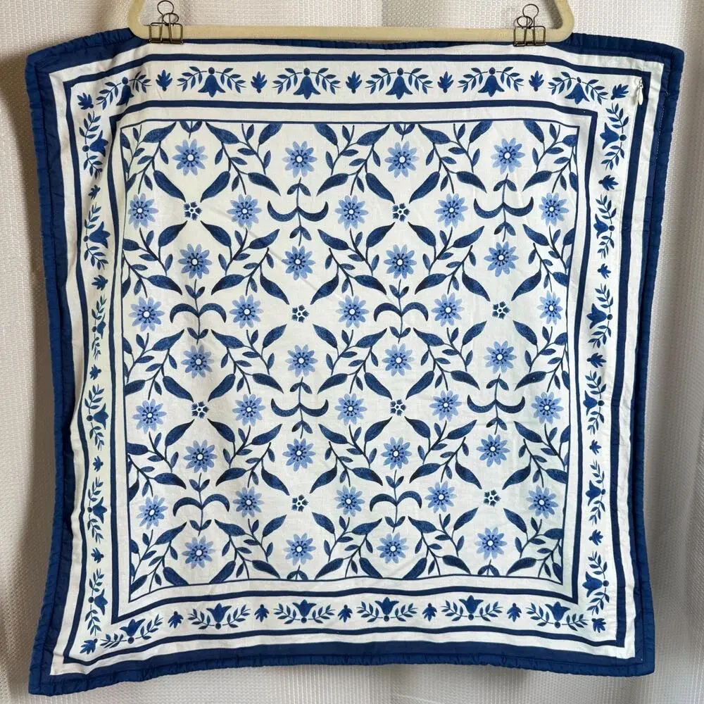 Pottery Barn X Mark D. Skies Pillow Shams Clementine Quilted Euro Covers in EUC